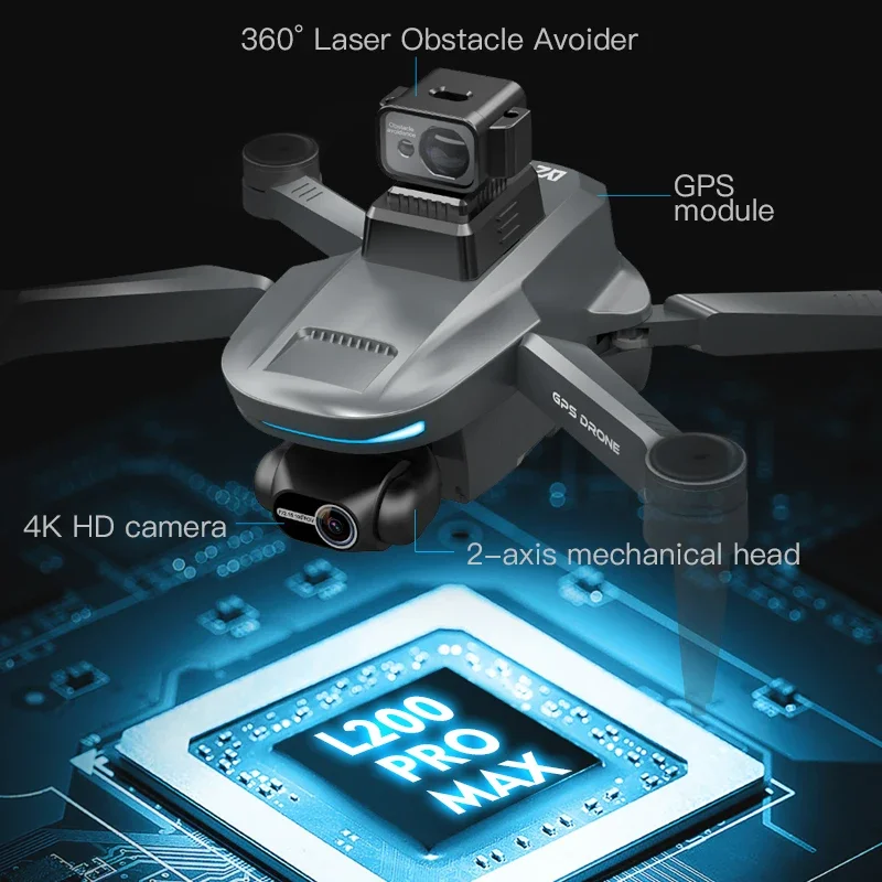 L200 PRO MAX Drone 4K 2-Axis P - Drone Gps Mount 评论和价格