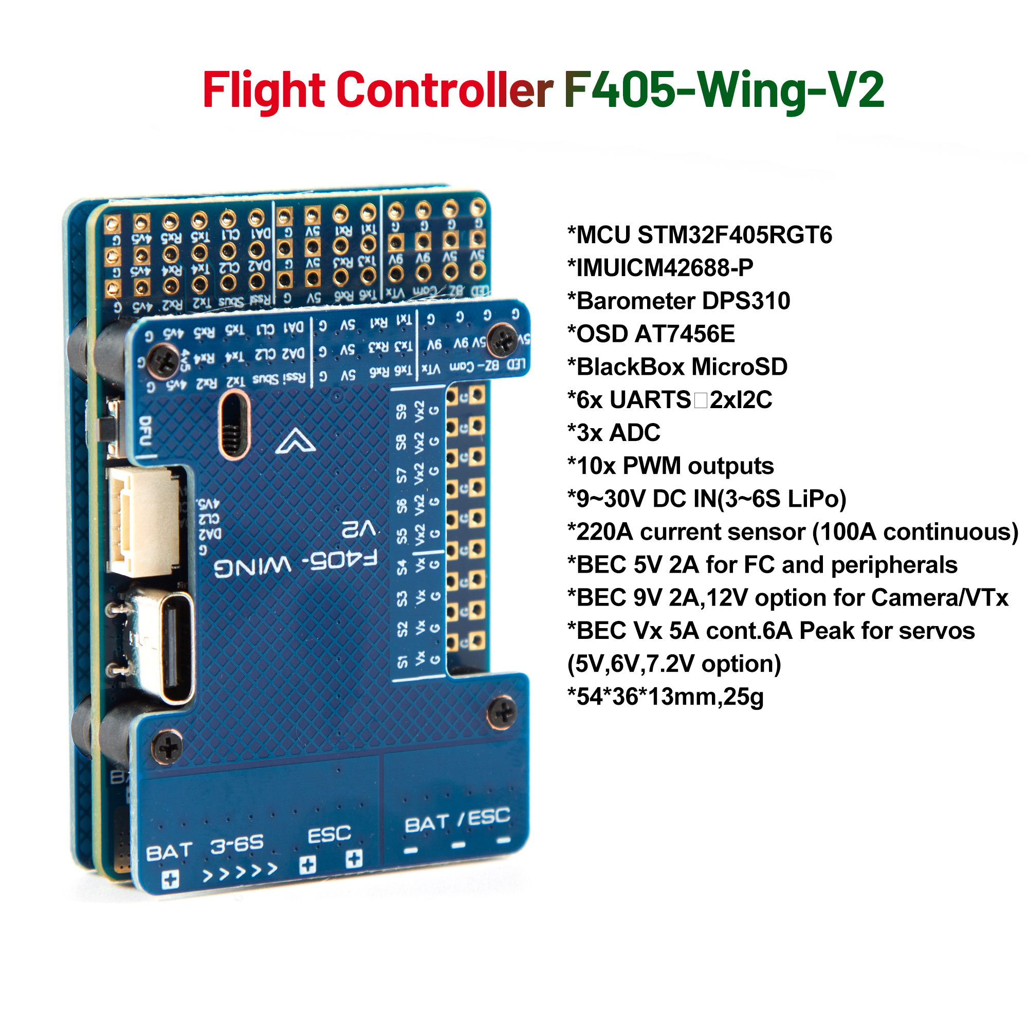 F405 WING V2 FC Flight Control - Drone Flight Controller 评论和价格