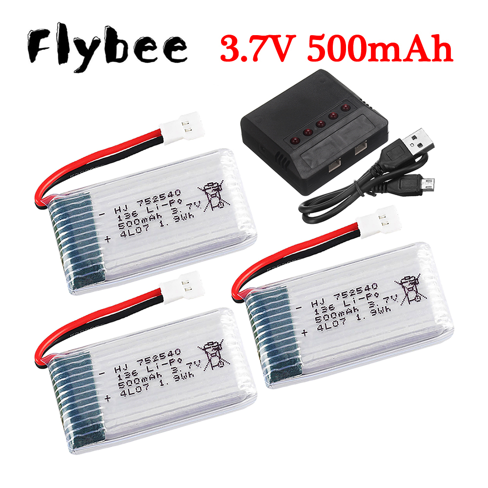 3.7V 500mAh 752540 Lipo Batter - Drone Charger 评论和价格
