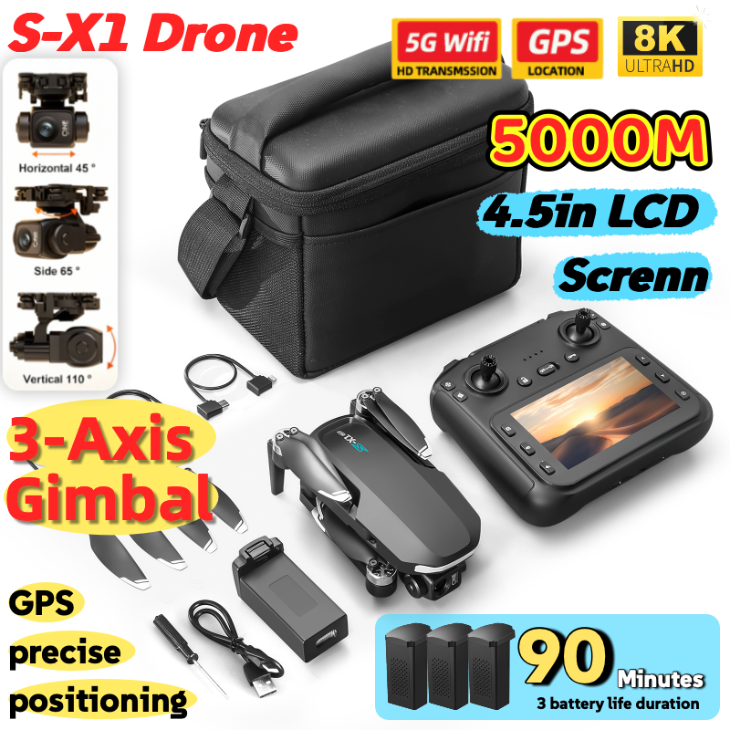 S-X1 MAX GPS Drone with 3-Axis - Drone Gps Mount 评论和价格