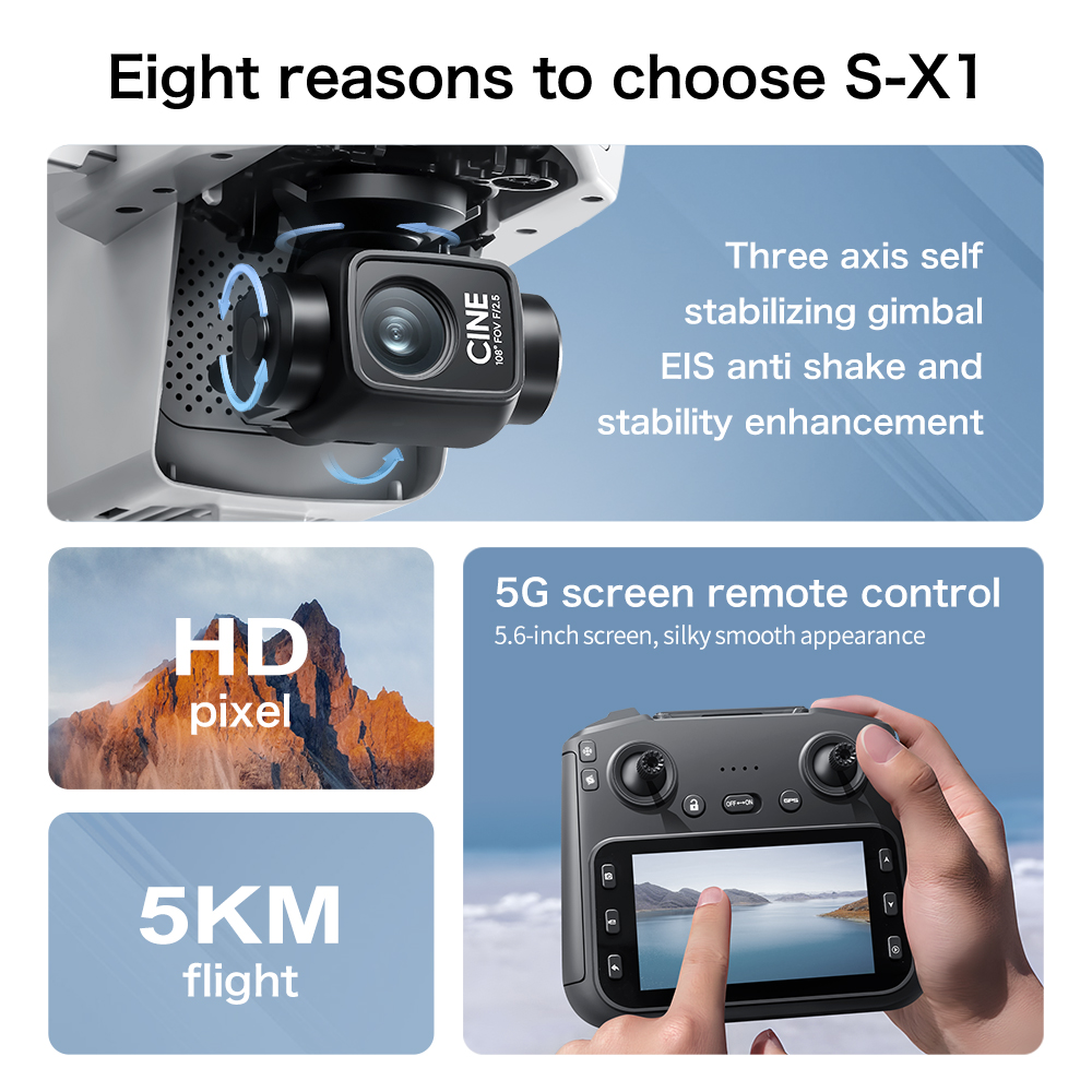 S-X1 MAX GPS Drone with 3-Axis - Drone Gps Mount 评论和价格
