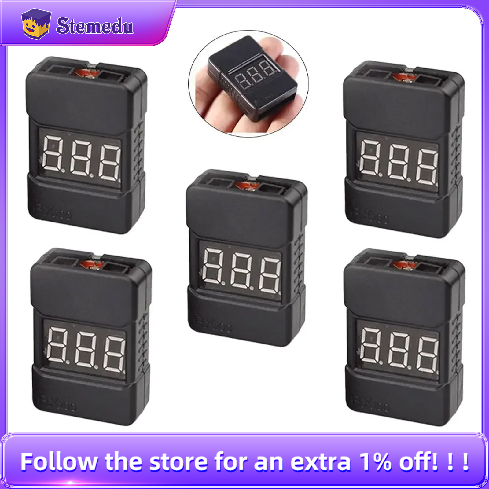 BX100 1-8S Lipo Battery Voltag - Drone Buzzer 评论和价格